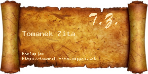 Tomanek Zita névjegykártya